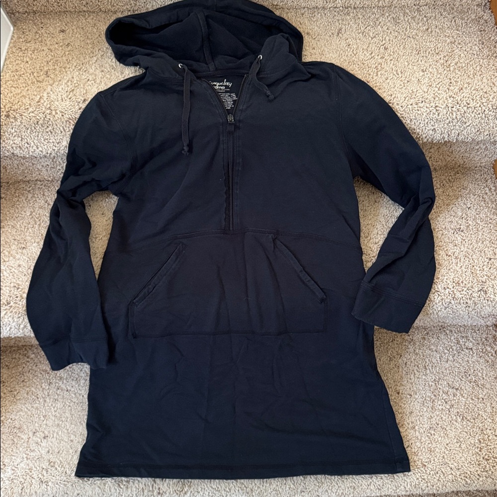 Tranquility by Soma Black Hoodie, Half-Zip Long Modal Jacket Size -1 Medium